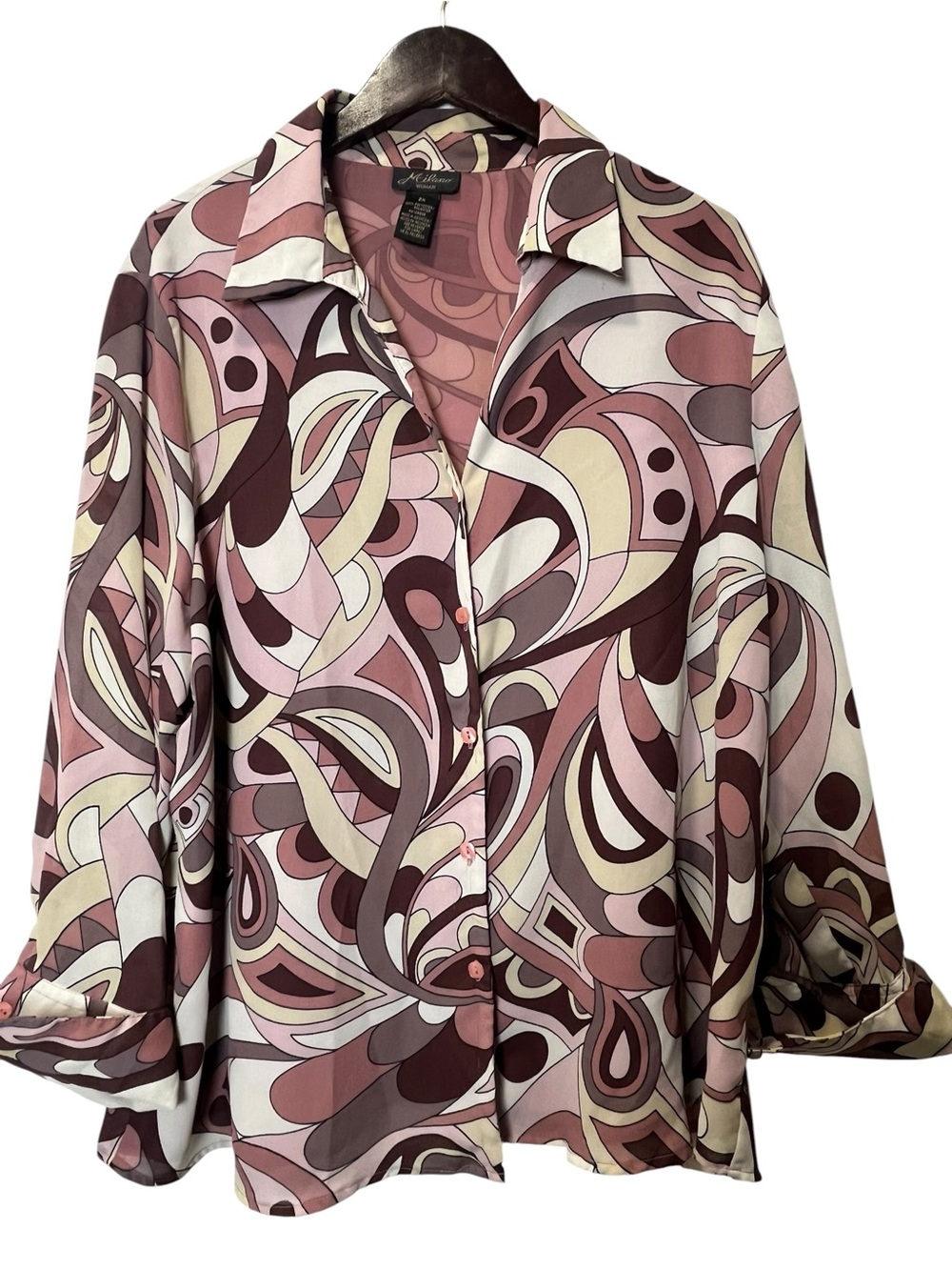Milano Pink and Cream Abstract Button-Down Shirt